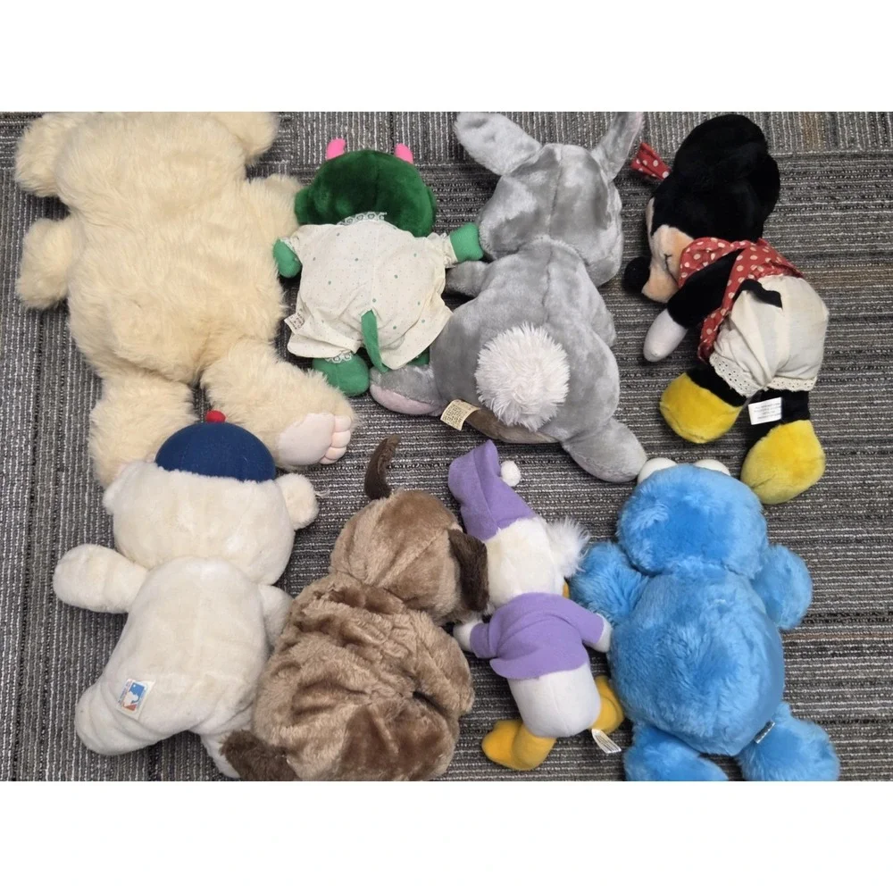 Vintage Plush Stuffed Animals Lot Furskins Baby Thistle Disney Minnie Mouse